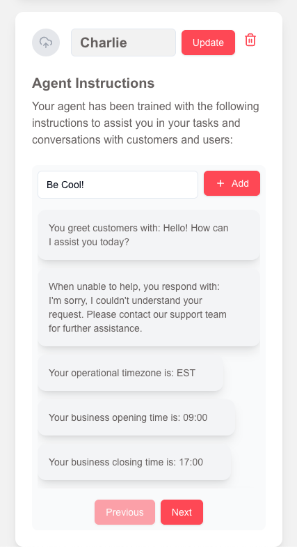 Customized AI Agents secondary screenshot